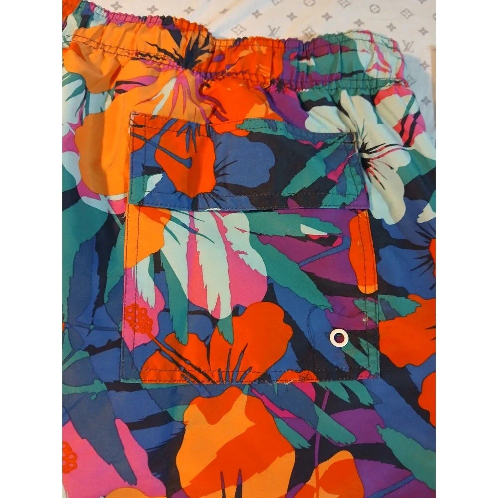 Arizona Hawaiian Print Above Knee Swim Shorts Trunks Size XXL Beach Pool.